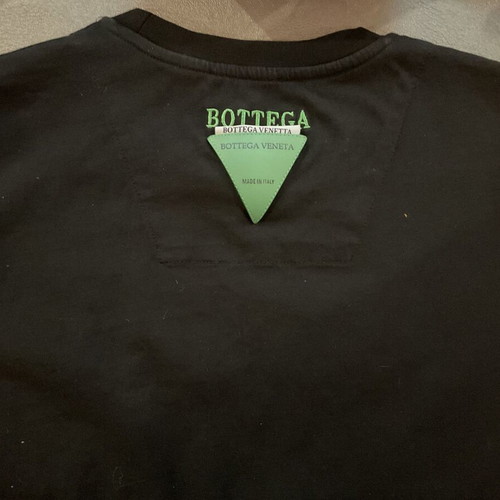 Tshirt Bottega Veneta M black cotton with sequins and fringes like new