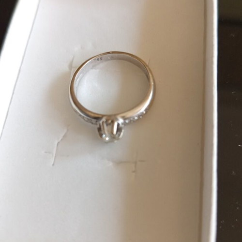 Women's solitaire ring used, 14k white gold with brilliant diamond