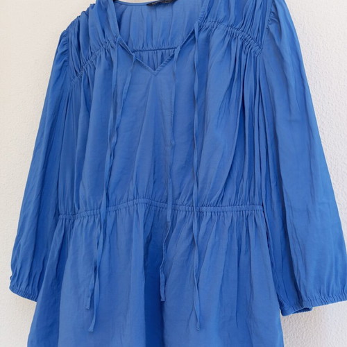 Ethnic style airy blouse in ancient Greek design, new, blue