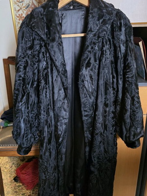 Astrakhan fur black used, size Large