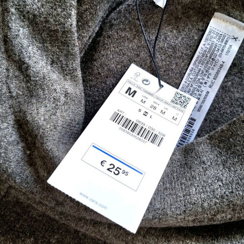 Zara knit wool pants new, comfortable fit, size L, gray