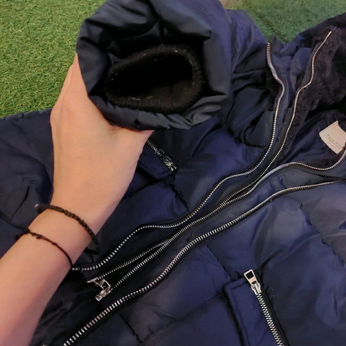 Zara jacket used for girl 9 years old, blue with lining and double zipper