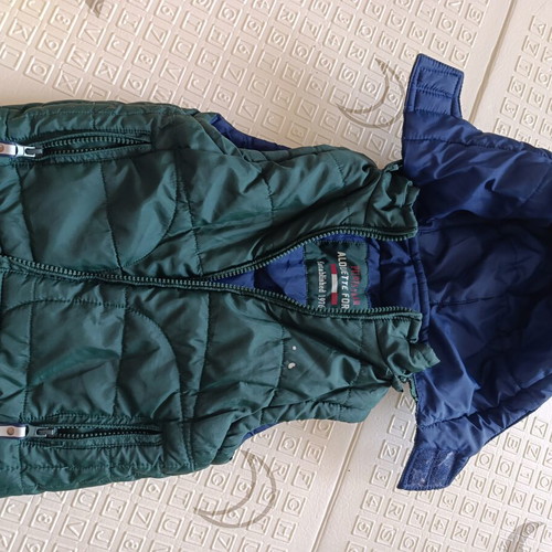 Reversible sleeveless jacket for boys used, blue and green, size 92-98 cm