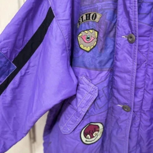Elho Winter Jacket with Hood Size 42 US14 Purple vintage used