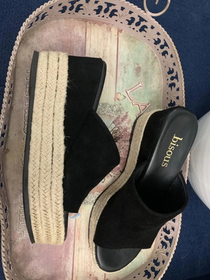 Boho flatforms Bisous καινούργια, μέγεθος 36, μαύρο δέρμα