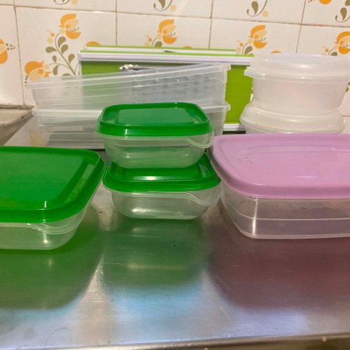 Kitchen items used, jars and storage containers set