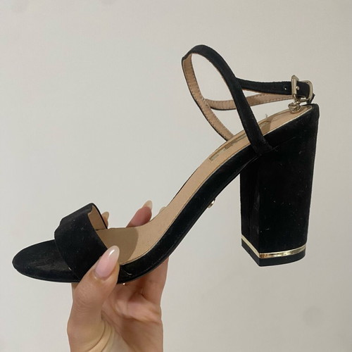 Strappy Sandals with Block Heel like new, size 37, black