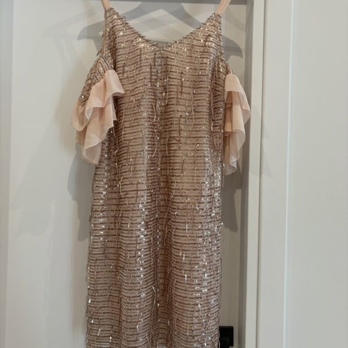 Makis Tselios sparkling dress XL size, new, gold
