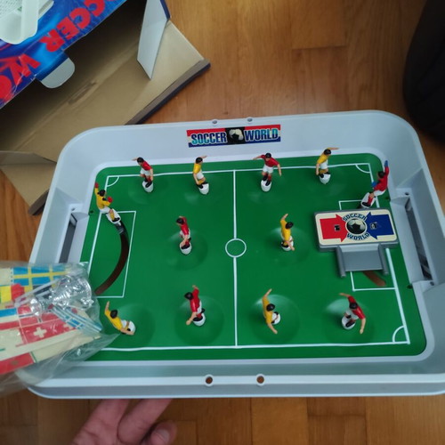 Soccer World small tabletop foosball used with all accessories