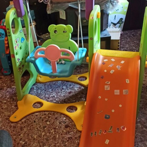 Swing and slide playset used for indoor or outdoor
