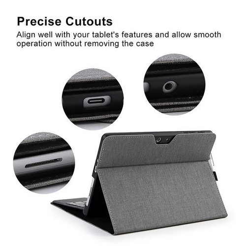 Omnpak case for Microsoft Surface Go 1/2/3/4 with stand and pen holder, grey