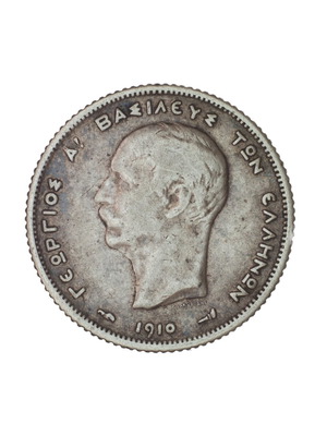 1 Drachma 1910 Silver Coin used