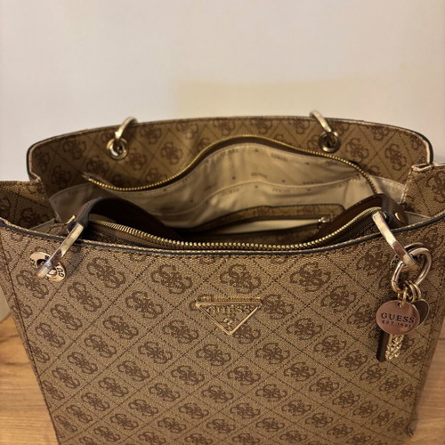 Guess tote bag used, brown and beige, shoulder style