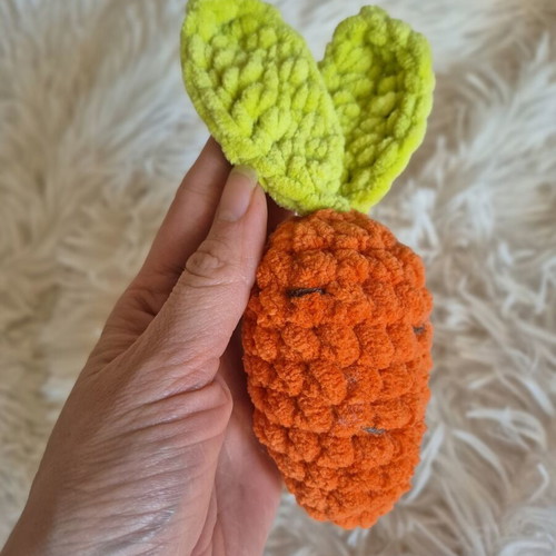 Handmade Crochet Capybara Plush Toy with Carrot, Brand New