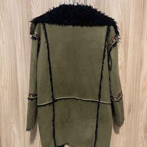 Vintage Khaki Coat like new with fur lining