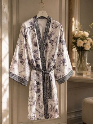 #OFFER Miss Rosy Summer Women's Satin Robe XXL New
