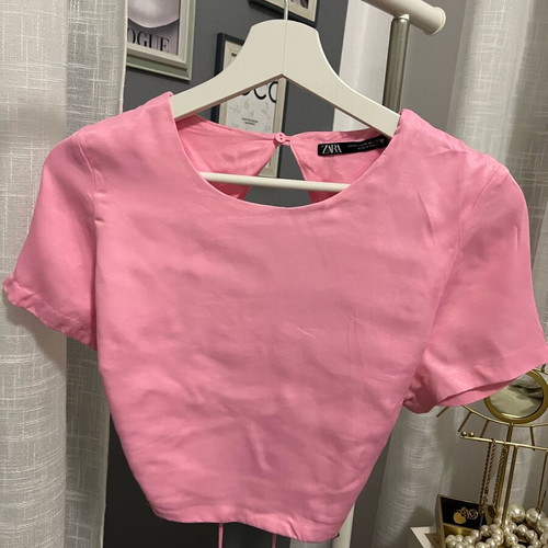 Zara crop top pink like new, size S