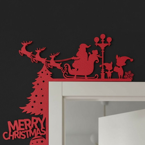 Merry Christmas Santa Door Corner new, 22x22 cm