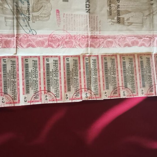 Piraiki Patraiki Stock Certificate 10 Shares 23/12/1957 like new