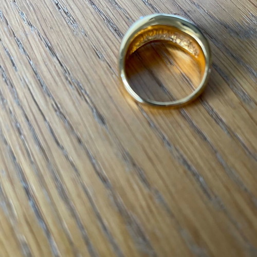 Ring new with two colors gold and silver with zircon unused