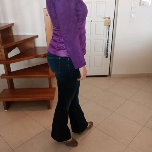 Purple jacket with hood like new, size M