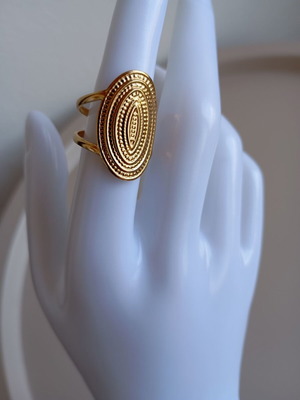 Gold ring adjustable, 18K plated stainless steel, new