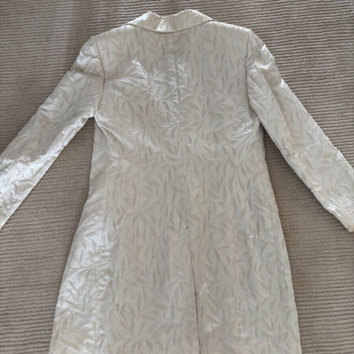 Vintage beige formal cotton coat Stills used, 80s era