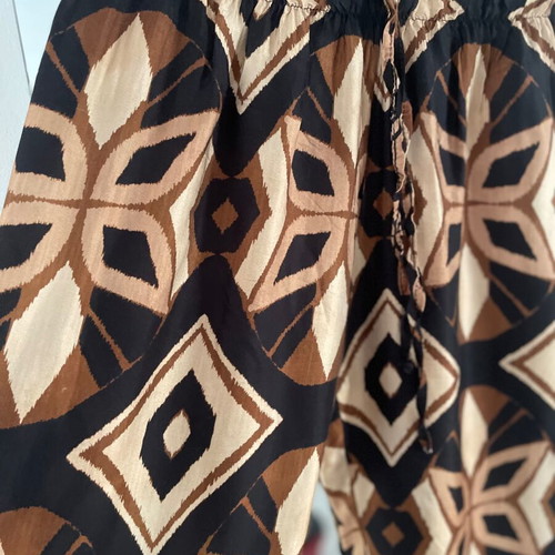 Your &Self silk blend pants, black and brown, size S