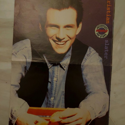 Christian Slater & Eros Ramazzotti poster used, size 40.5x27.5 cm