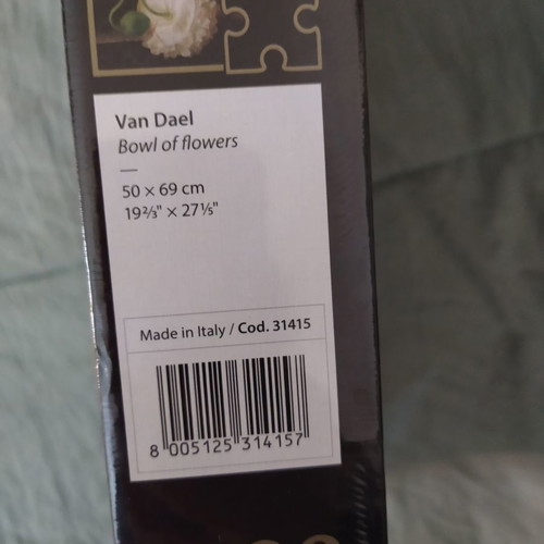 Van Dael Bowl of Flowers Clementoni Puzzle new 1000 pieces
