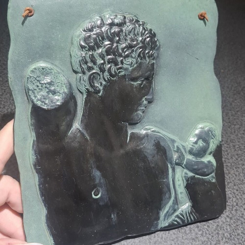 Ceramic relief plaque Hermes of Praxiteles vintage museum replica