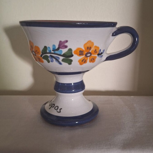 Traditional ceramic vessel from Skyros like new, handmade, glazed
