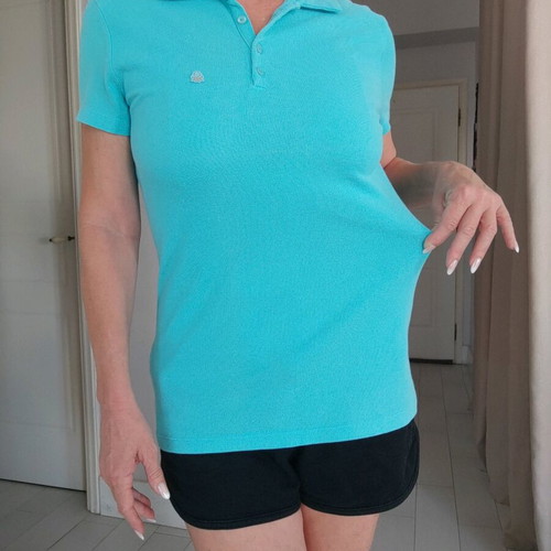 Benetton Polo Shirt L like new, turquoise