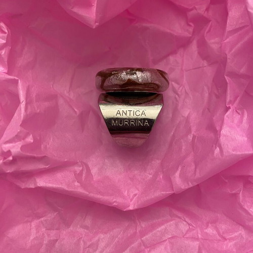 Antica Murrina Venezia ring with Murano glass new, beige pink