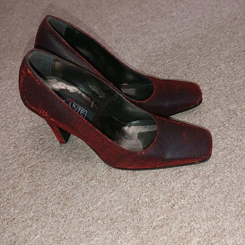 Sante pumps used, black and red, 9.5 cm heel