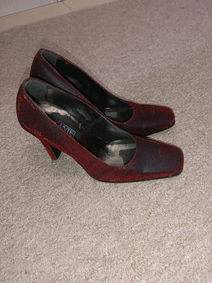 Sante pumps used, black and red, 9.5 cm heel
