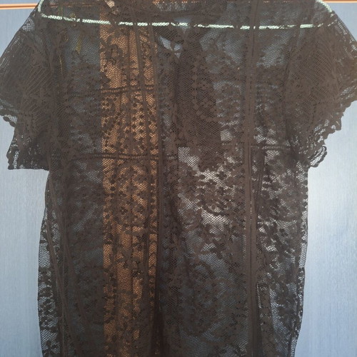 Attrattivo transparent blouse, black, size medium