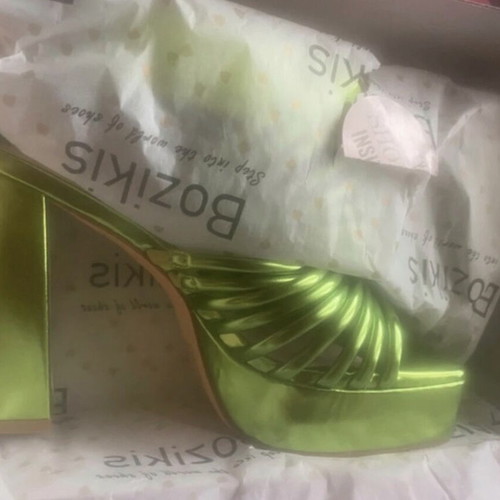 Bozikis women's sandals size 39 new, green platform