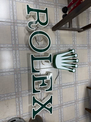 Vintage illuminated Rolex sign used