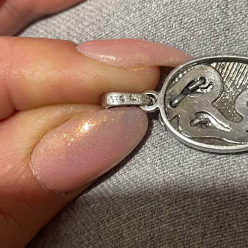 Silver 925 pendant used, hammered
