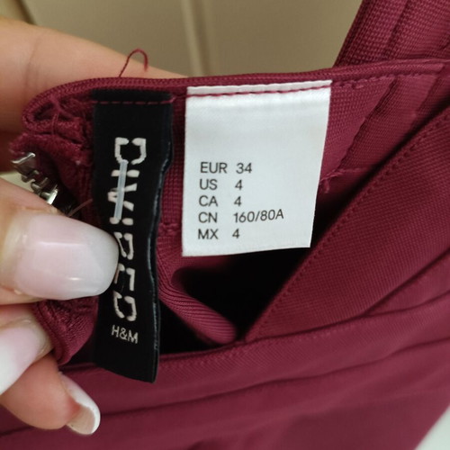 H&M Divided fitted mini dress, deep burgundy