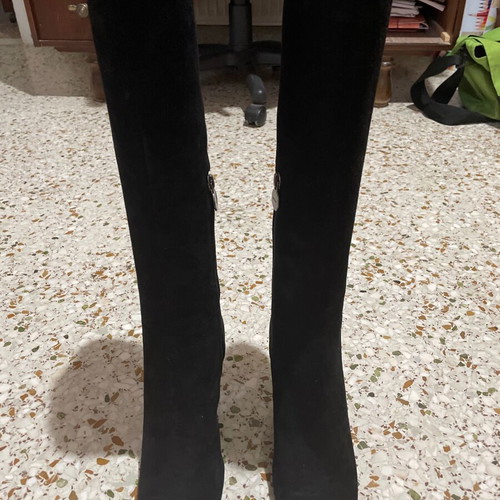 Geox tall suede boots new, heel height 8cm, size 39, black