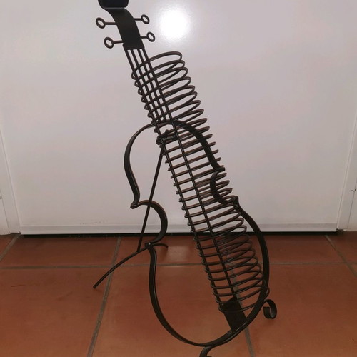Stand/θήκη για CD σε σχήμα βιολιού, καινούργιο, μαύρο μεταλλικό
