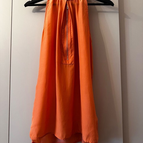 Massimo Dutti top 100% mulberry silk used, peach color, size M