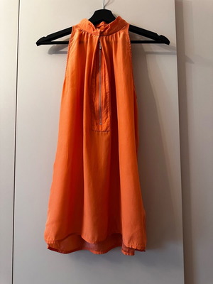 Massimo Dutti top 100% mulberry silk used, peach color, size M