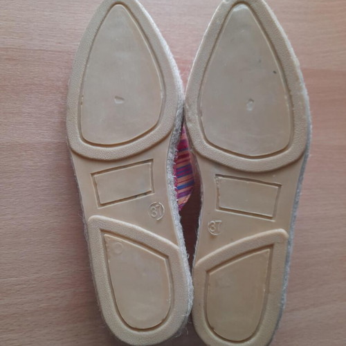 Women's striped multicolor espadrille mules new, size 37