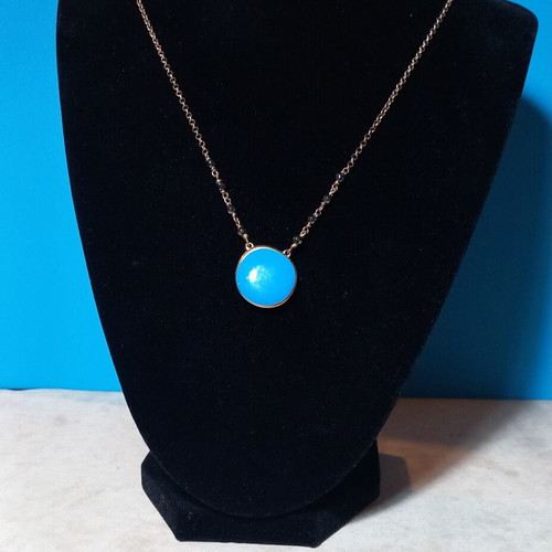 Gregio silver gold-plated necklace with blue enamel and hematite stones