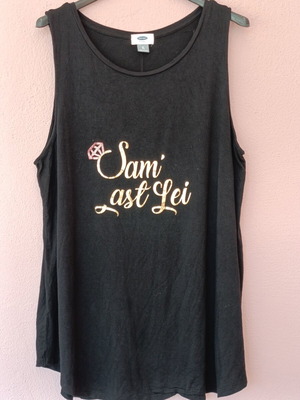Old Navy plus size tank top XL-XXL, new, black with gold print