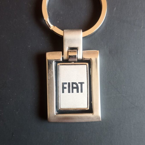 Vintage Fiat spinning keychain, New Old Stock, heavy metal 37g