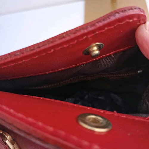 Leather crossbody bag new, Made In Italia, red